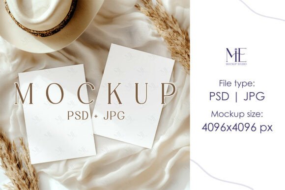 Boho Wedding Invitation Card Mockup: The 5x7 Design Essential