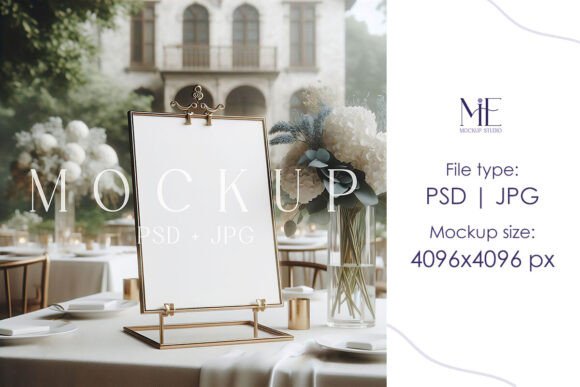 Elevate Your Tabletop: A Guide to the 5x7 Table Sign Mockup, Wedding Sign PSD