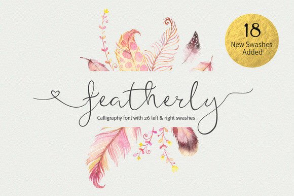 Featherly: A Handmade Font for Elegant, Swash-Loving Designers