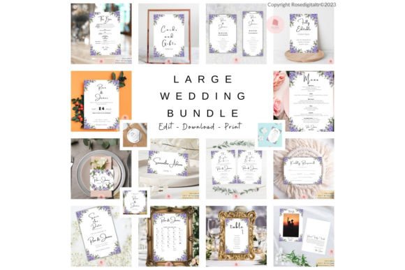 Large Wedding Invitation Set Template 2: Your All-in-One Design Solution