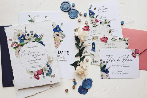 Lavish Floral Wedding Suite: Your Complete Stationery Kit