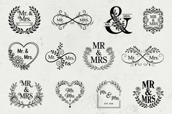 Mr and Mrs Wedding Monogram SVG Bundle: A Designer's Toolkit