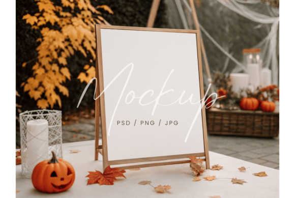 Showcase Autumn Designs with a Rustic Fall Wedding Bar Menu Mockup